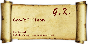 Groó Kleon névjegykártya